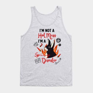 Funny Rabbit Meme Naughty Rex Bunny is A Hot Mess I Am A Spicy Disaster Tank Top